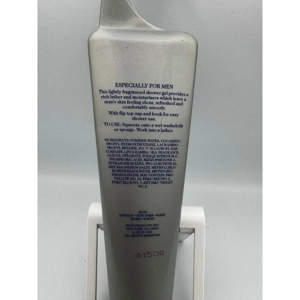 Vintage 1989 Avon SIGNET Men's Fragrance Shower Gel 5 oz Hook Bottle NOS New